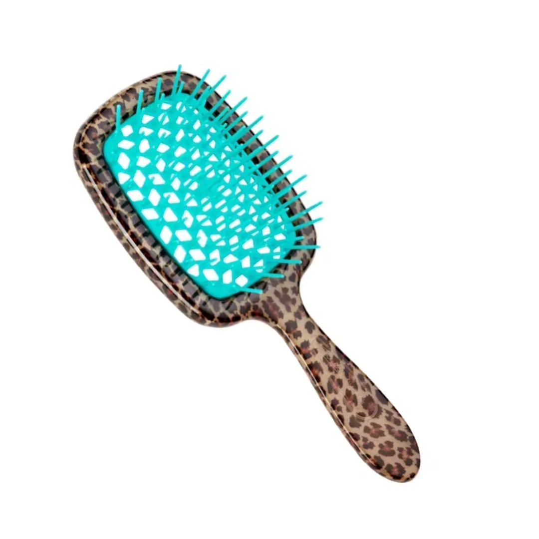 Janeke Large Superbrush Leopard Turquoise